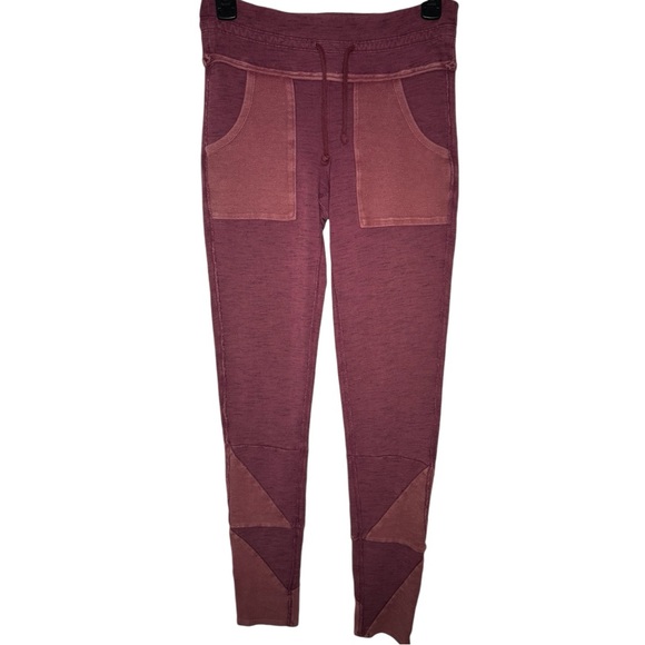 FREE PEOPLE | Kyoto High-Rise Ankle Legging | Patchwork Sweatpants Pockets Small - Picture 4 of 7